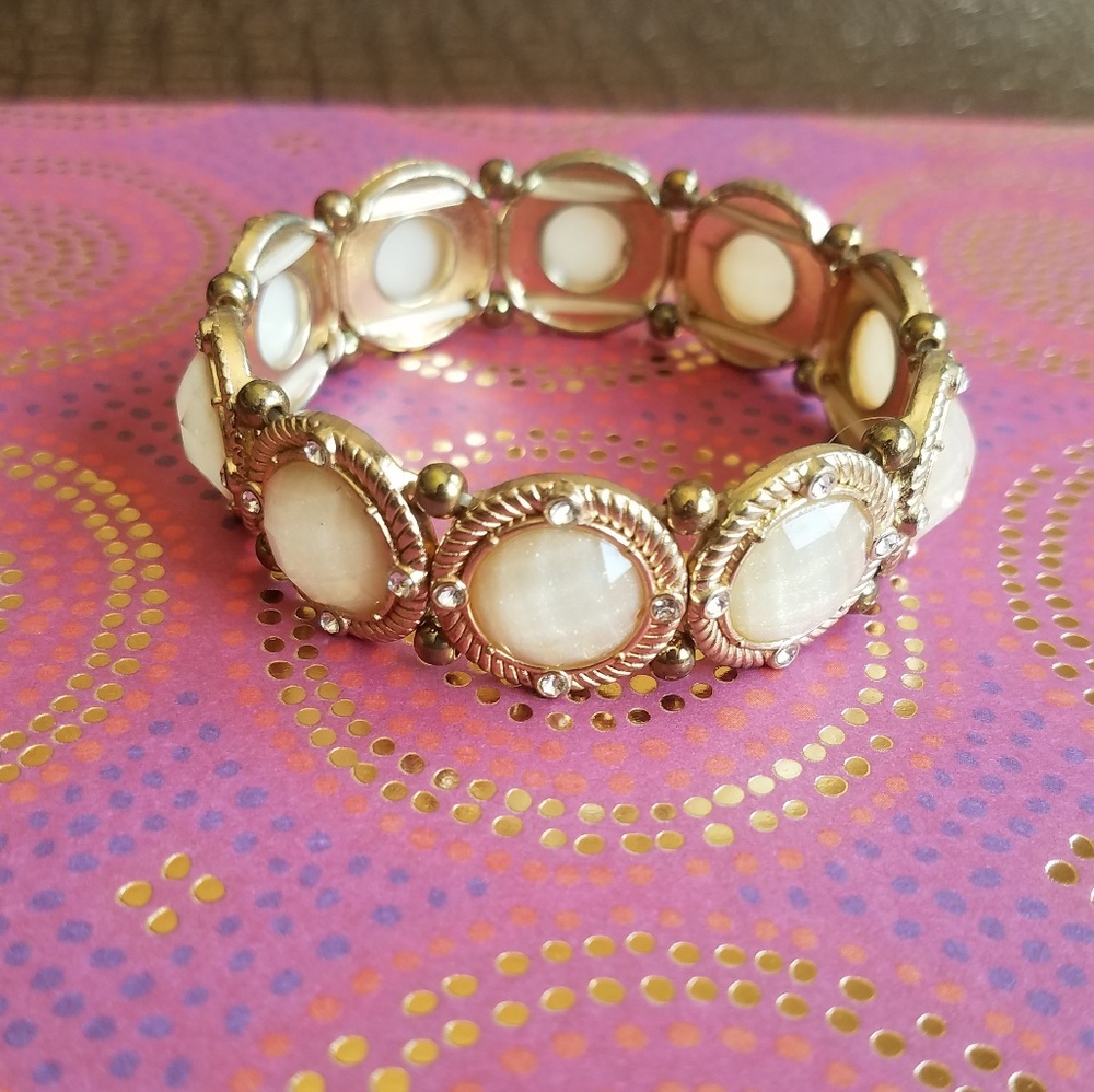 Ivory/gold nautical bracelet